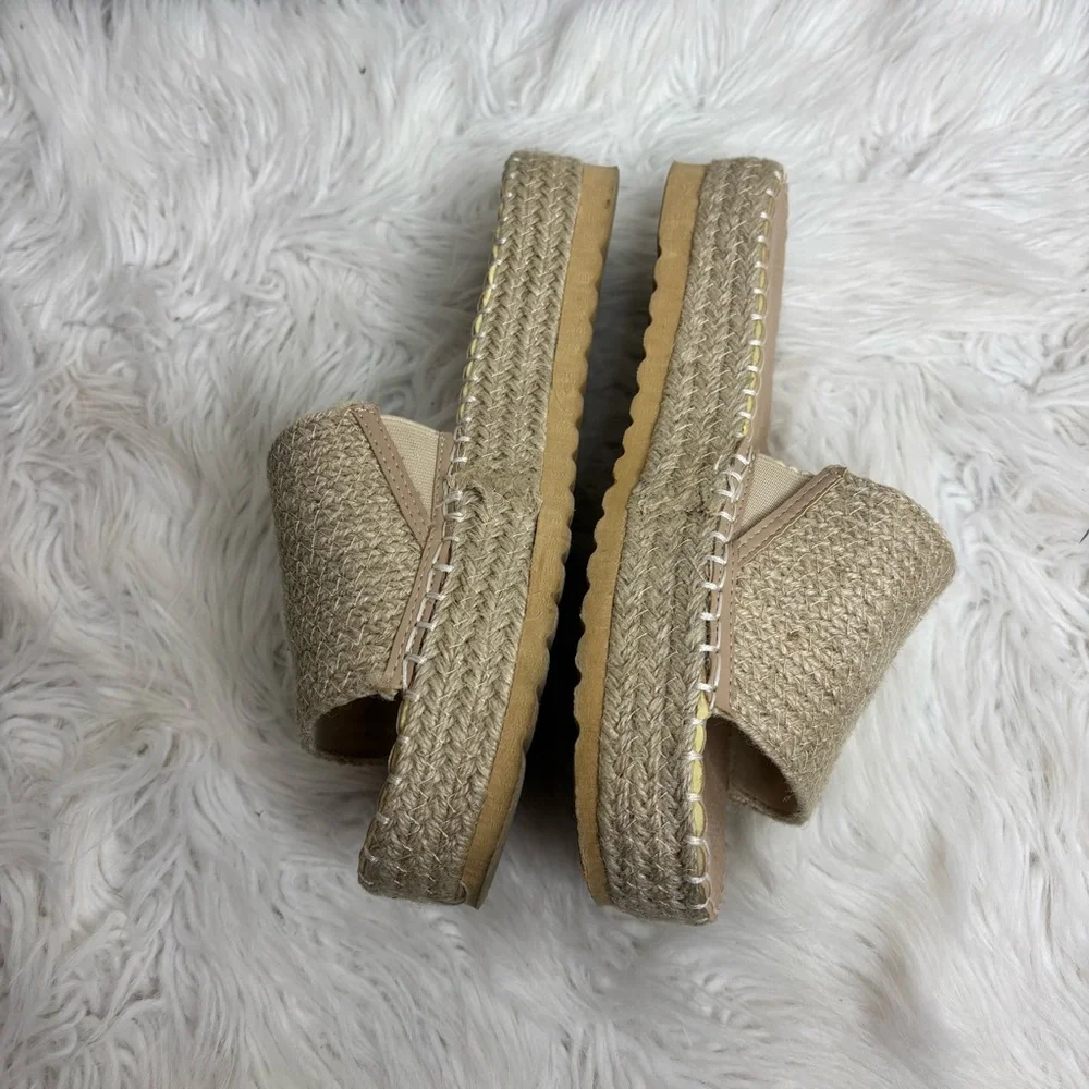 Beach by Matisse Beige Espadrille Slide Sandals Size 11